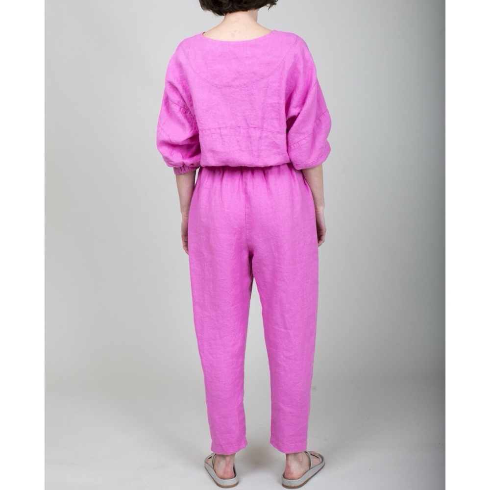 Rachel Comey Hot Pink Linen Holt Jumpsuit - Picture 4 of 10